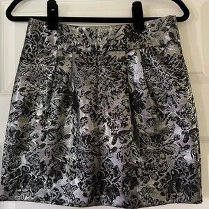 Silence + Noise Metallic Black and Silver Mini Skirt, Size 4